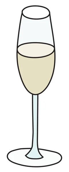 Doodle Cartoon Hipster Stil farbige Vektorillustration. Ein Weißsekt, Cava, Champagner oder Proseccogläser. Gut für Bar Restaurant Speisekarte Werbung Dekoration, Plakat oder Karte — Stockvektor