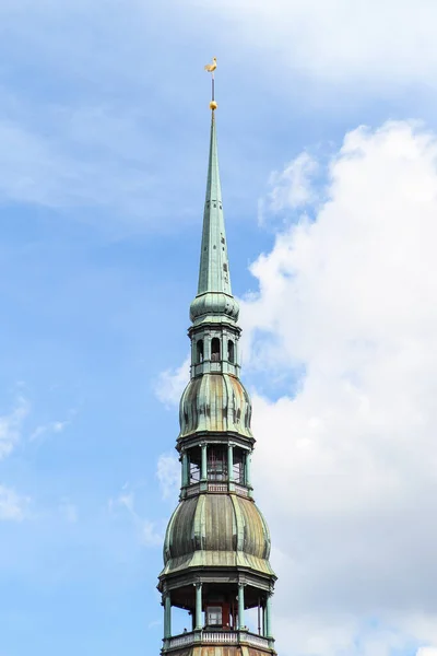 Large Old Church Tower Photo Taken Europe Latvia — Stock Photo, Image