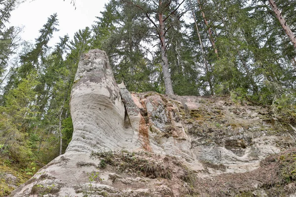 Details Von Alten Felsen Der Nähe Von Touristenpfaden Foto Einem — Stockfoto
