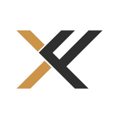 İlk harf fx logosu veya xf logo vektör tasarım şablonu