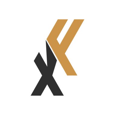 İlk harf fx logosu veya xf logo vektör tasarım şablonu