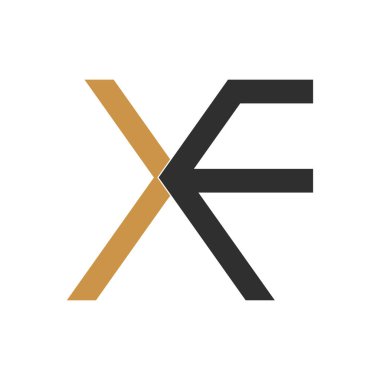 İlk harf fx logosu veya xf logo vektör tasarım şablonu