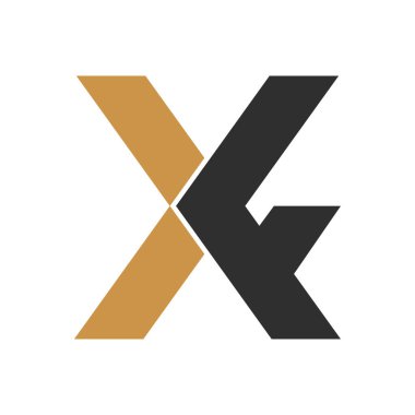 İlk harf fx logosu veya xf logo vektör tasarım şablonu