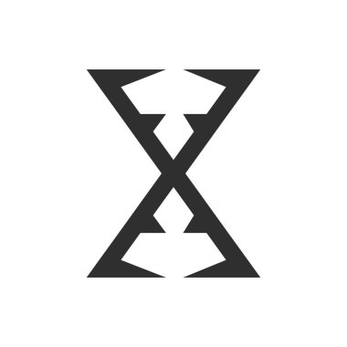 İlk harf fx logosu veya xf logo vektör tasarım şablonu