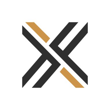 İlk harf fx logosu veya xf logo vektör tasarım şablonu