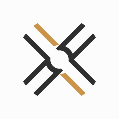 İlk harf fx logosu veya xf logo vektör tasarım şablonu