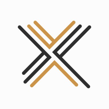 İlk harf fx logosu veya xf logo vektör tasarım şablonu