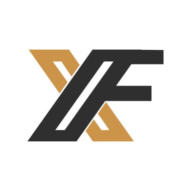 İlk harf fx logosu veya xf logo vektör tasarım şablonu