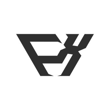 İlk harf fx logosu veya xf logo vektör tasarım şablonu