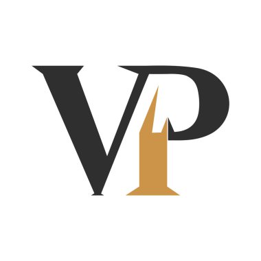 İlk harf vp logosu veya pv vektör tasarım şablonu