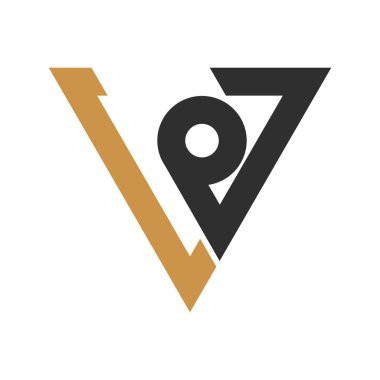 İlk harf vp logosu veya pv vektör tasarım şablonu