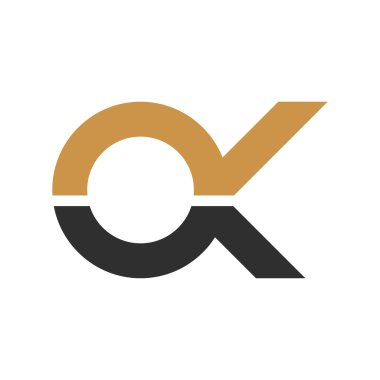 İlk harf ko logosu veya tamam logo vektör tasarım şablonu