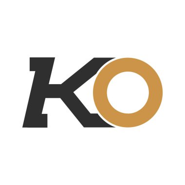 İlk harf ko logosu veya tamam logo vektör tasarım şablonu
