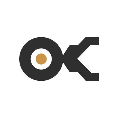 İlk harf ko logosu veya tamam logo vektör tasarım şablonu