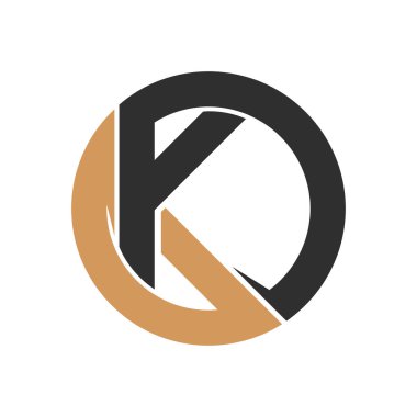 İlk harf ko logosu veya tamam logo vektör tasarım şablonu