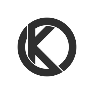 İlk harf ko logosu veya tamam logo vektör tasarım şablonu