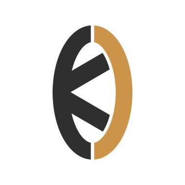 İlk harf ko logosu veya tamam logo vektör tasarım şablonu