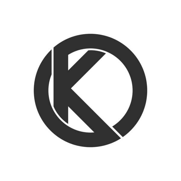 Initial letter ko logo or ok logo vector design template