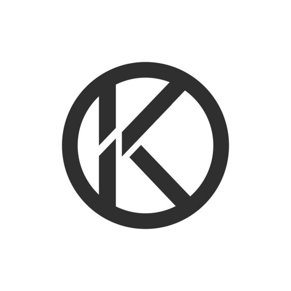 Initial letter ko logo or ok logo vector design template