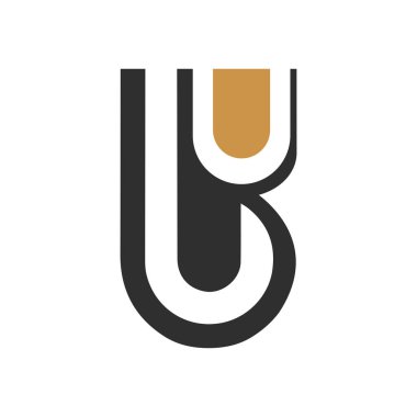 İlk harf ub logosu veya bu logo vektör tasarım şablonu