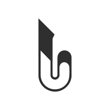 İlk harf ub logosu veya bu logo vektör tasarım şablonu
