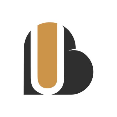 İlk harf ub logosu veya bu logo vektör tasarım şablonu