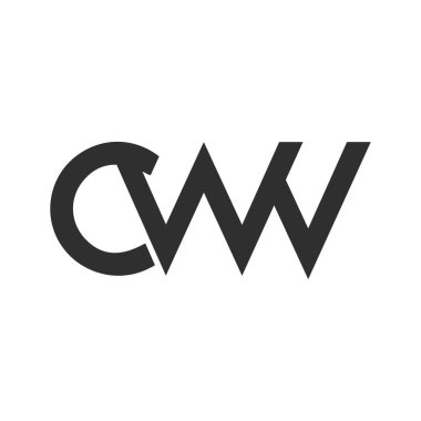 İlk harf cw logosu veya wc logo vektör tasarım şablonu