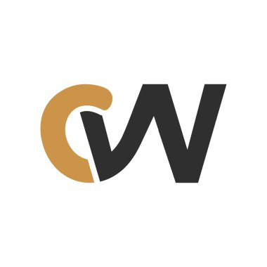 İlk harf cw logosu veya wc logo vektör tasarım şablonu