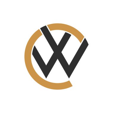 İlk harf cw logosu veya wc logo vektör tasarım şablonu