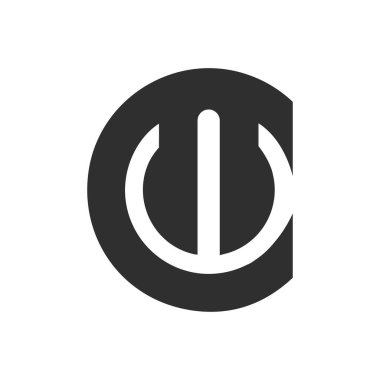 İlk harf cw logosu veya wc logo vektör tasarım şablonu