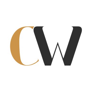 İlk harf cw logosu veya wc logo vektör tasarım şablonu
