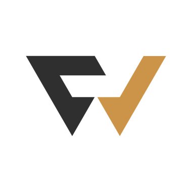 İlk harf cw logosu veya wc logo vektör tasarım şablonu