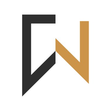 İlk harf cw logosu veya wc logo vektör tasarım şablonu