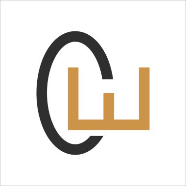 İlk harf cw logosu veya wc logo vektör tasarım şablonu