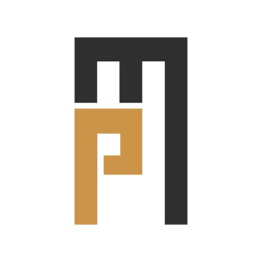 İlk harf mp logosu veya pm logo vektör tasarım şablonu