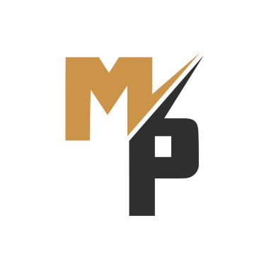 İlk harf mp logosu veya pm logo vektör tasarım şablonu