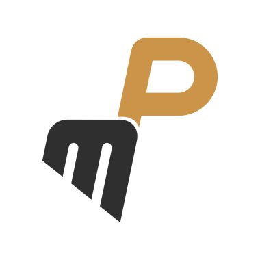 İlk harf mp logosu veya pm logo vektör tasarım şablonu