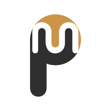 İlk harf mp logosu veya pm logo vektör tasarım şablonu