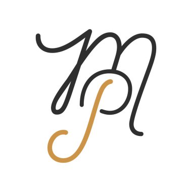İlk harf mp logosu veya pm logo vektör tasarım şablonu