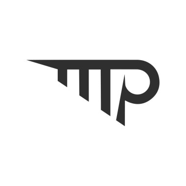 İlk harf mp logosu veya pm logo vektör tasarım şablonu