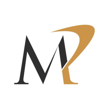 İlk harf mp logosu veya pm logo vektör tasarım şablonu