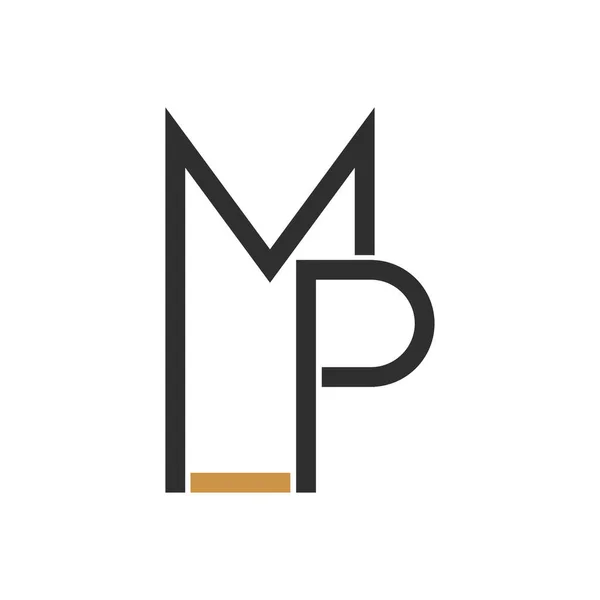 初期の文字Mpロゴや午後のロゴベクトルデザインテンプレート — ストックベクタ