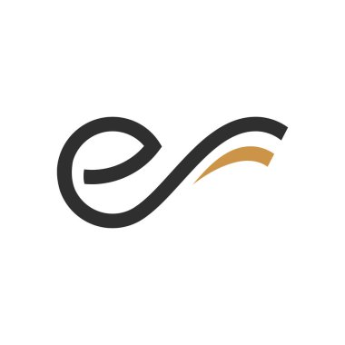 İlk harf ef logo veya fe logo vektör tasarım şablonu