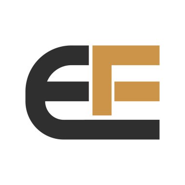 İlk harf ef logo veya fe logo vektör tasarım şablonu