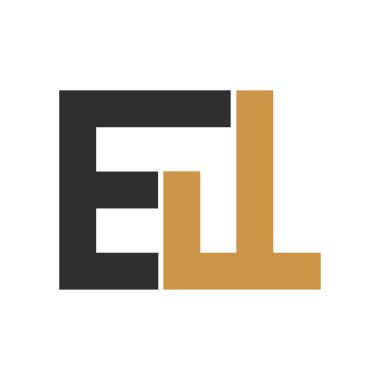 İlk harf ef logo veya fe logo vektör tasarım şablonu