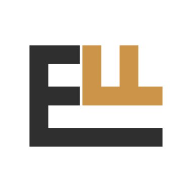 İlk harf ef logo veya fe logo vektör tasarım şablonu