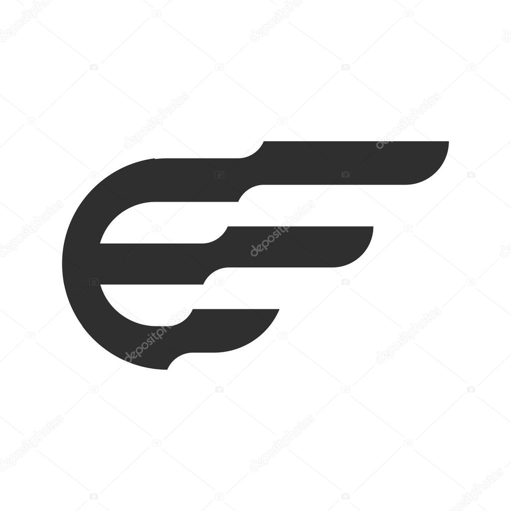 Initial letter ef logo or fe logo vector design template