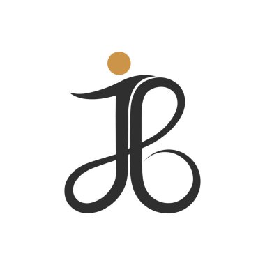 Başlangıç harfi bj logosu veya jb logo vektör tasarım şablonu