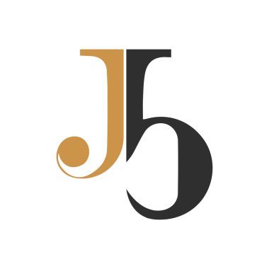 Başlangıç harfi bj logosu veya jb logo vektör tasarım şablonu