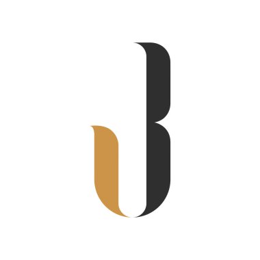 Başlangıç harfi bj logosu veya jb logo vektör tasarım şablonu